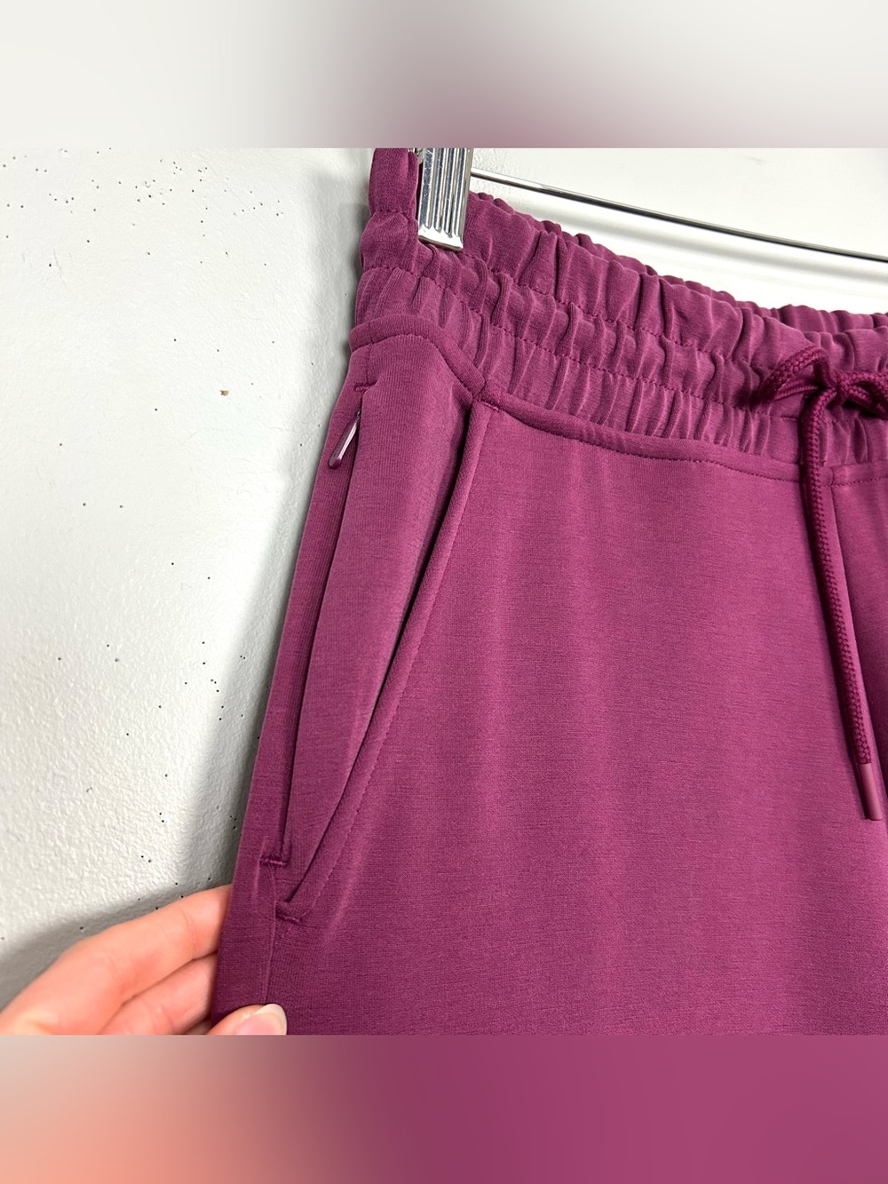 Athleta Seasoft Mid Rise Straight Pants Women’s Size S Wildberry Pull On Plush - Picture 5 of 10
